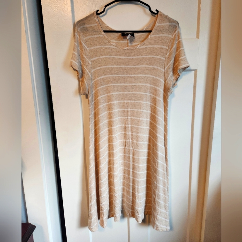 Tan T-shirt dress